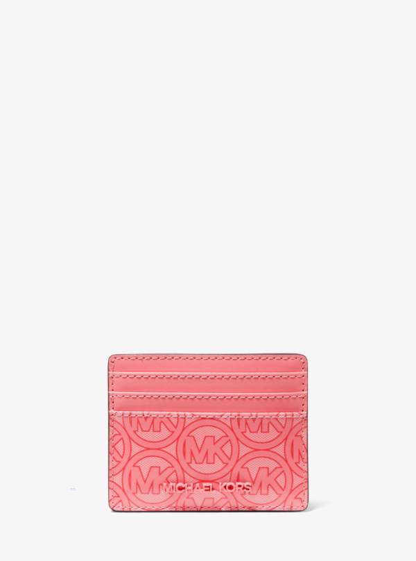 Damske Penazenky Michael Kors Jodie Logo Jacquard Card Case Nachový - Doplnky Michael Kors Vypredaj | ZIRWM-5609